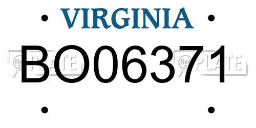 BO06371 Virginia License Plate