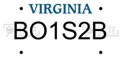 BO1S2B Virginia License Plate