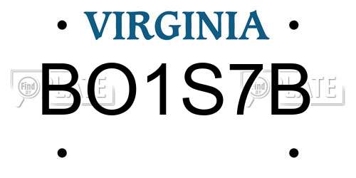BO1S7B Virginia License Plate