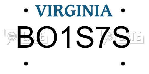 BO1S7S Virginia License Plate