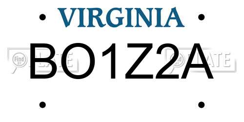 BO1Z2A Virginia License Plate