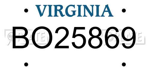 BO25869 Virginia License Plate