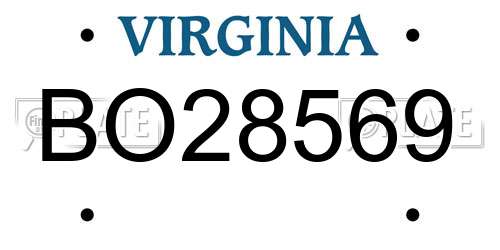 BO28569 Virginia License Plate