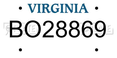 BO28869 Virginia License Plate