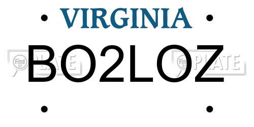 BO2LOZ Virginia License Plate
