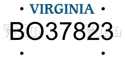 BO37823 Virginia License Plate