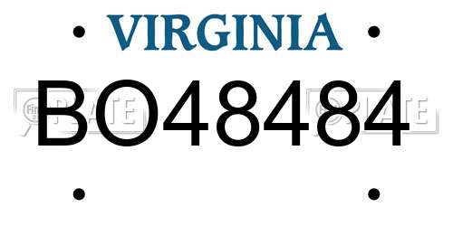 BO48484 Virginia License Plate