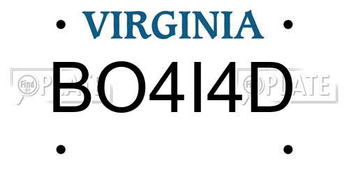 BO4I4D Virginia License Plate
