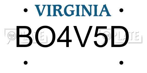 BO4V5D Virginia License Plate
