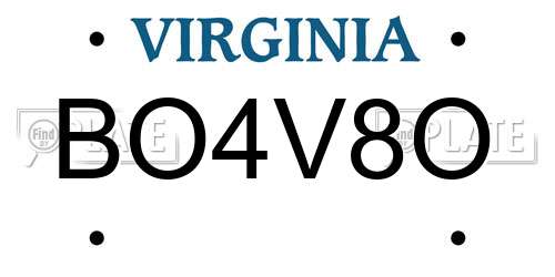 BO4V8O Virginia License Plate