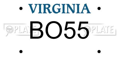 BO55 Virginia License Plate