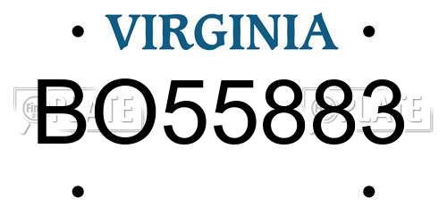 BO55883 Virginia License Plate