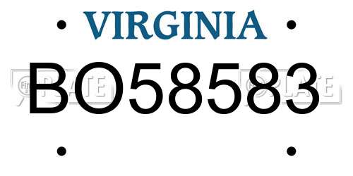 BO58583 Virginia License Plate