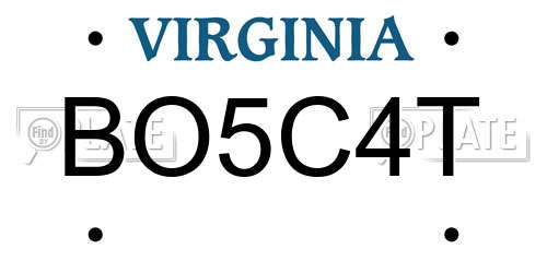 BO5C4T Virginia License Plate