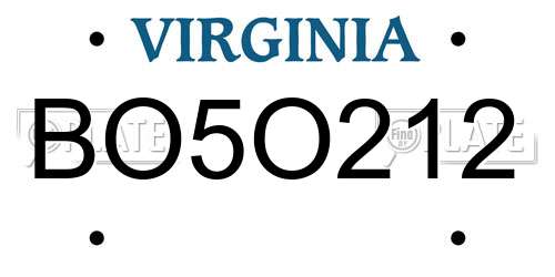 BO5O212 Virginia License Plate