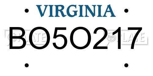 BO5O217 Virginia License Plate