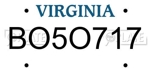 BO5O717 Virginia License Plate