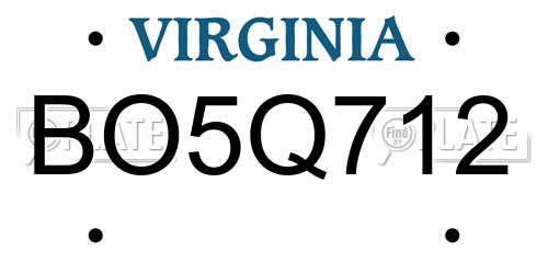 BO5Q712 Virginia License Plate