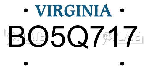 BO5Q717 Virginia License Plate