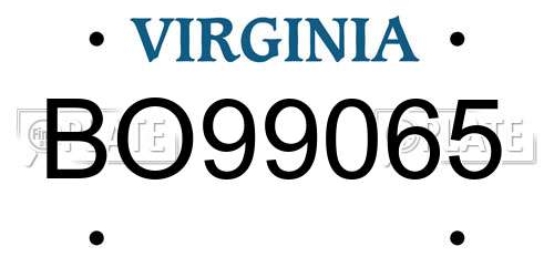 BO99065 Virginia License Plate