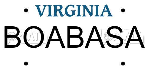 BOABASA Virginia License Plate