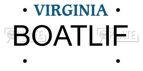 BOATLIF Virginia License Plate