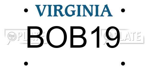 BOB19 Virginia License Plate