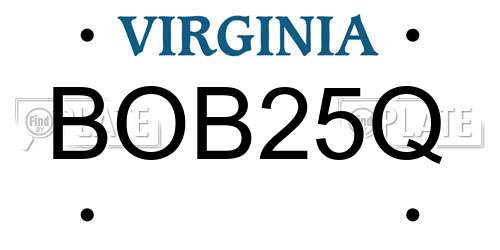 BOB25Q Virginia License Plate