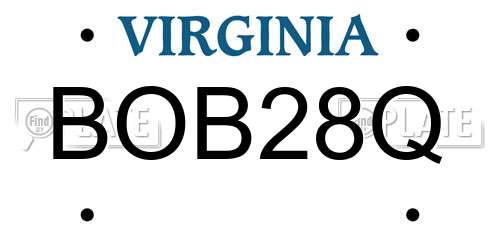 BOB28Q Virginia License Plate