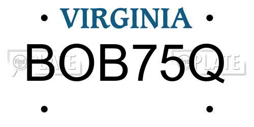 BOB75Q Virginia License Plate