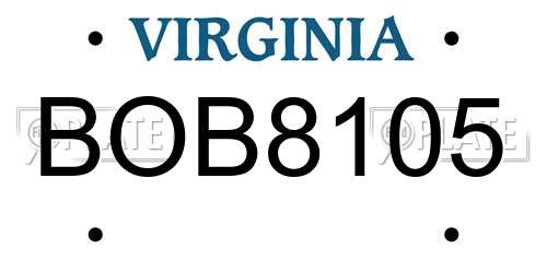 BOB8105 Virginia License Plate