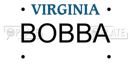 BOBBA Virginia License Plate