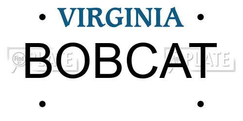 BOBCAT Virginia License Plate