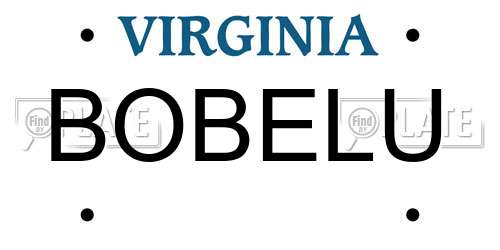 BOBELU Virginia License Plate