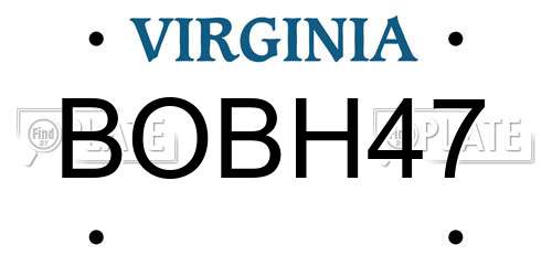 BOBH47 Virginia License Plate