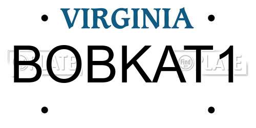 BOBKAT1 Virginia License Plate