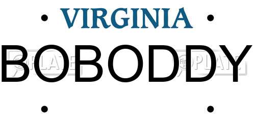 BOBODDY Virginia License Plate