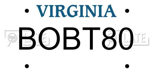 BOBT80 Virginia License Plate