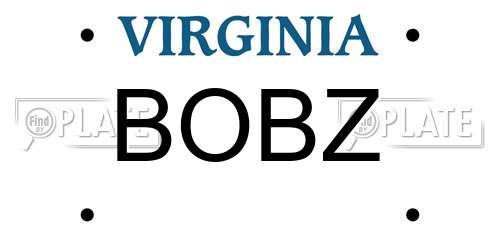 BOBZ Virginia License Plate