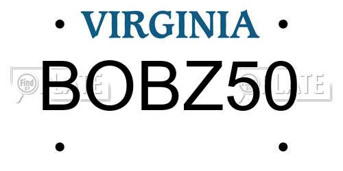 BOBZ50 Virginia License Plate