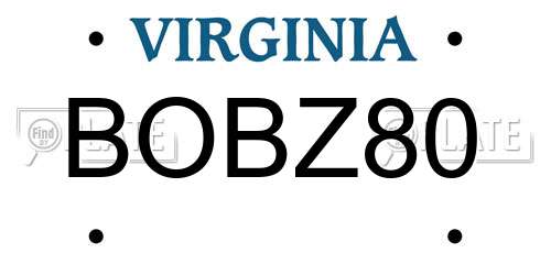 BOBZ80 Virginia License Plate