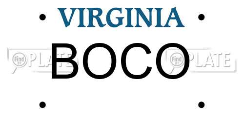 BOCO Virginia License Plate