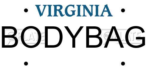 BODYBAG Virginia License Plate
