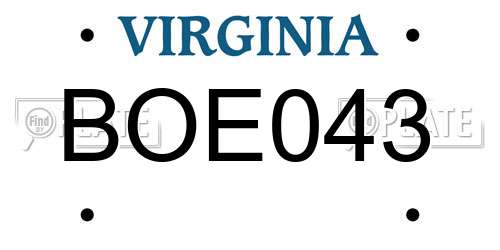 BOE043 Virginia License Plate