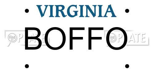 BOFFO Virginia License Plate