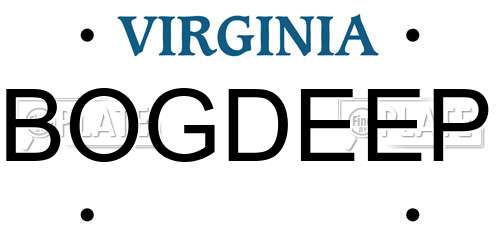BOGDEEP Virginia License Plate