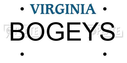 BOGEYS Virginia License Plate