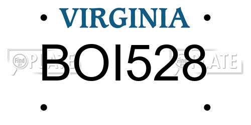 BOI528 Virginia License Plate