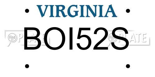 BOI52S Virginia License Plate
