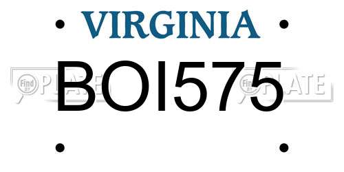 BOI575 Virginia License Plate